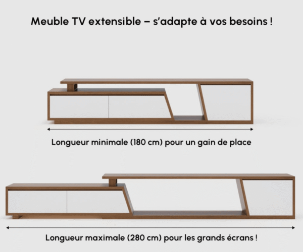 طاولة تلفاز قابلة للتمديد – Meuble TV Arcos - Image 9